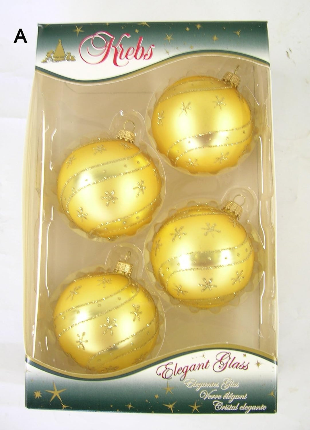 Krebs Glas Lauscha Weihnachtsdekoration/Christbaumschmuck aus Glas - 4er Boxset je 4 Weihnachtsbauma