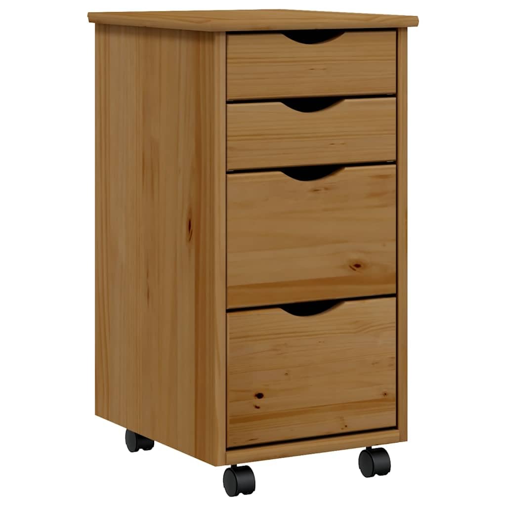 vidaXL Rollschrank, Rollcontainer mit 4 Schubladen, Kommode Schubladenschrank mit Rollen, Büroschran