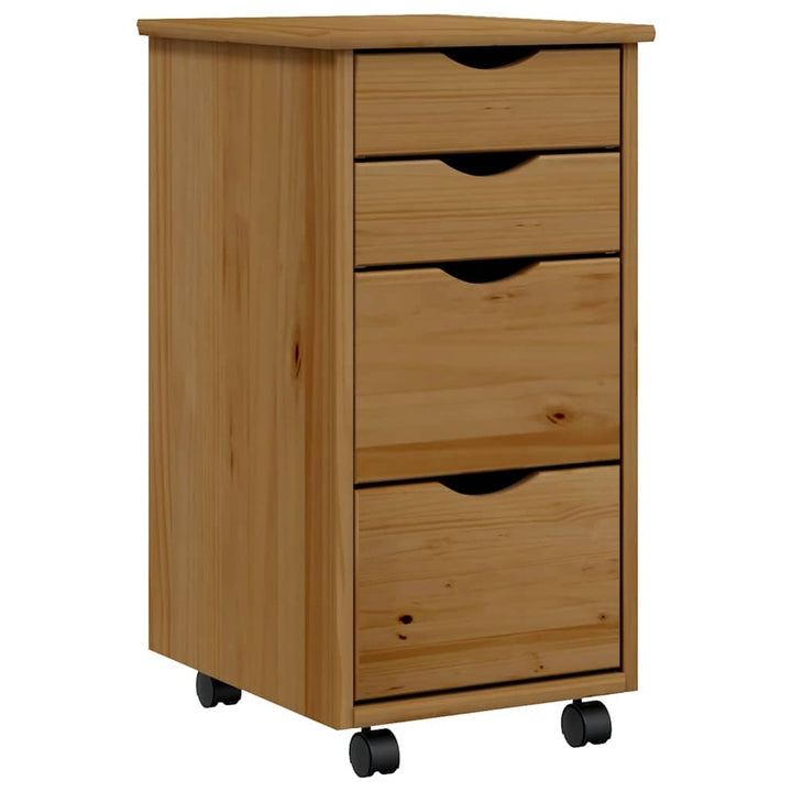 vidaXL Rollschrank, Rollcontainer mit 4 Schubladen, Kommode Schubladenschrank mit Rollen, Büroschran