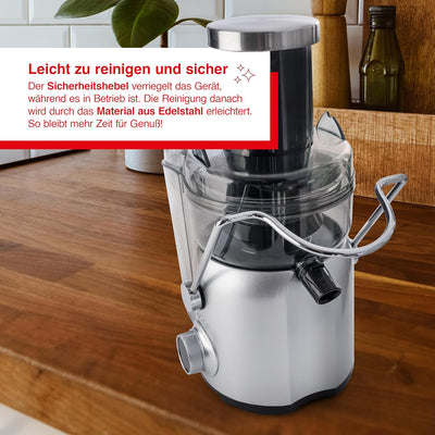 Solis Juice Fountain Compact 8451 Entsafter Gemüse und Obst - Saftpresse - Leistungsstarker Saft- un