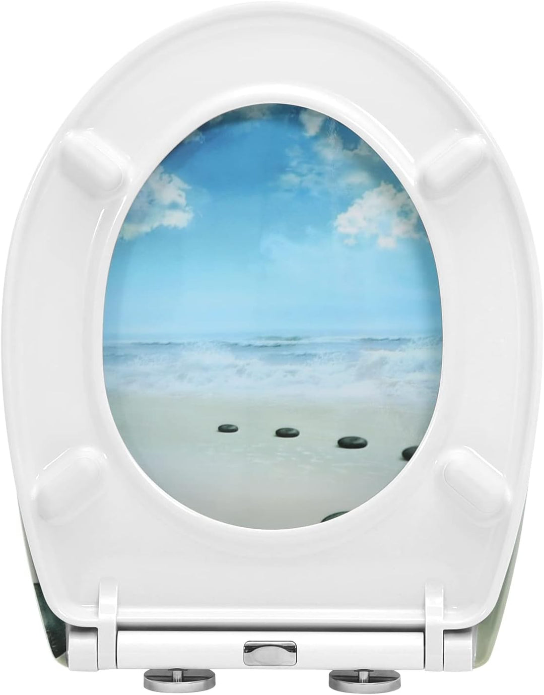 WOLTU Toilettendeckel mit Absenkautomatik Klodeckel WC Sitz Softclose Klobrille mit Quick Release Fu