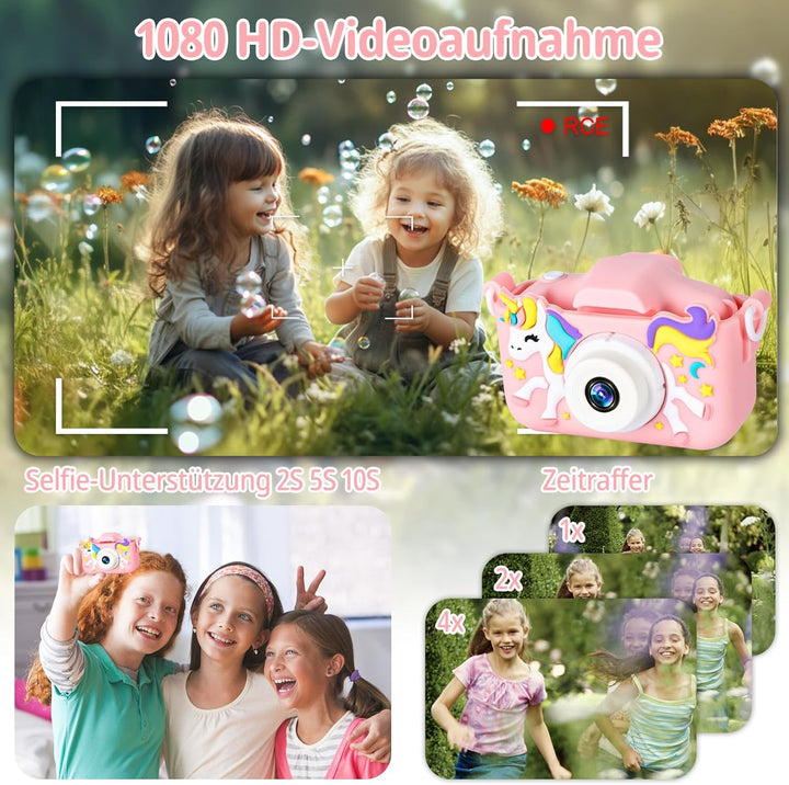 BNEHHOV Kinderkamera 2,0-Zoll-Bildschirm 1080P Kinder Kamera Fotoapparat Kinder mit 32GB SD-Karte Se