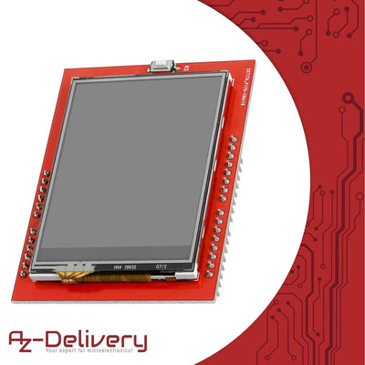 AZDelivery 3 x 2,4 Zoll TFT LCD Touch Display Shield Module SPI XPT2046 240x320 Pixel ILI9341 5V 3,3