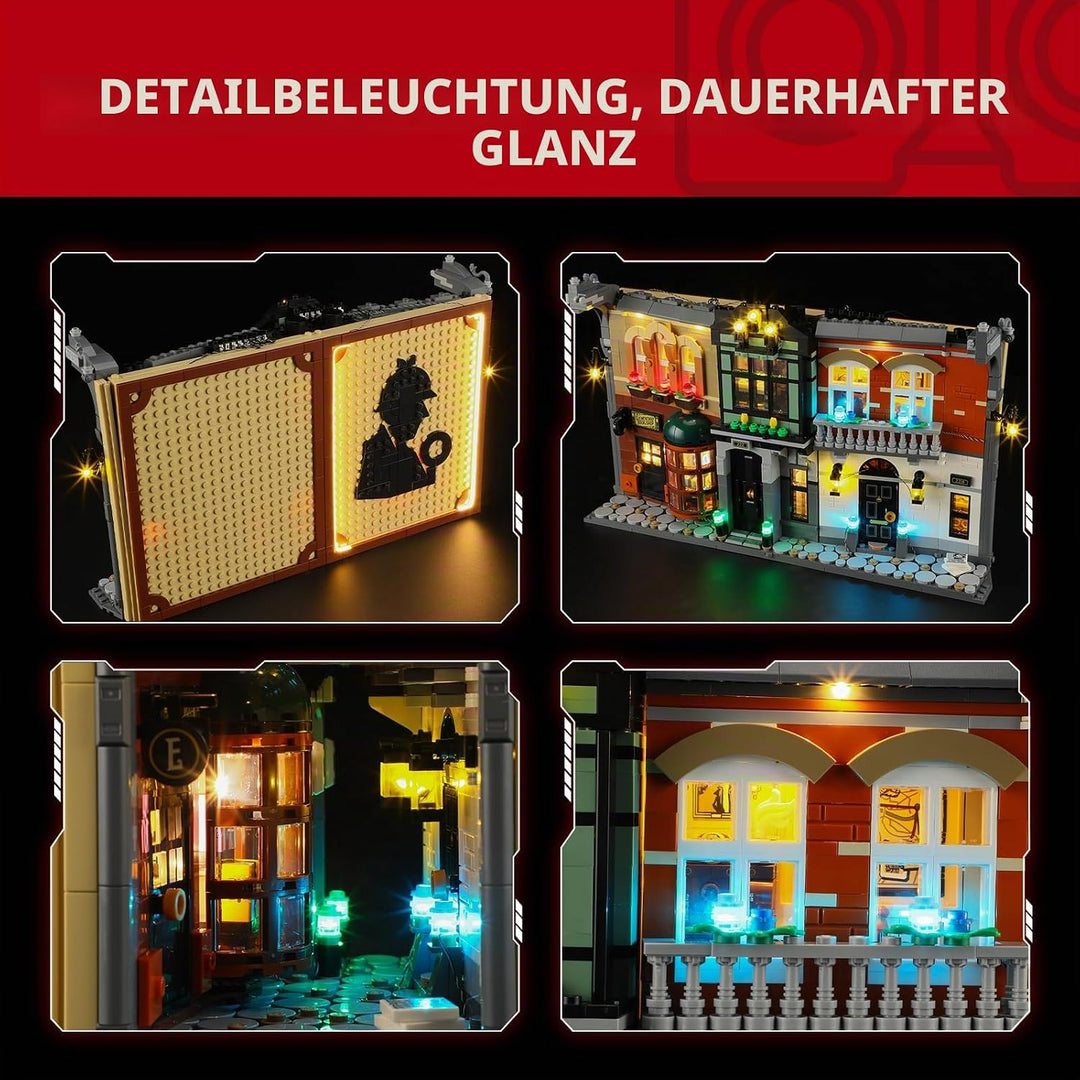 BRIKSMAX Licht für LEGO Sherlock Holmes: Bücherstütze 10351 - Compatible with Icons Bausteinen Model