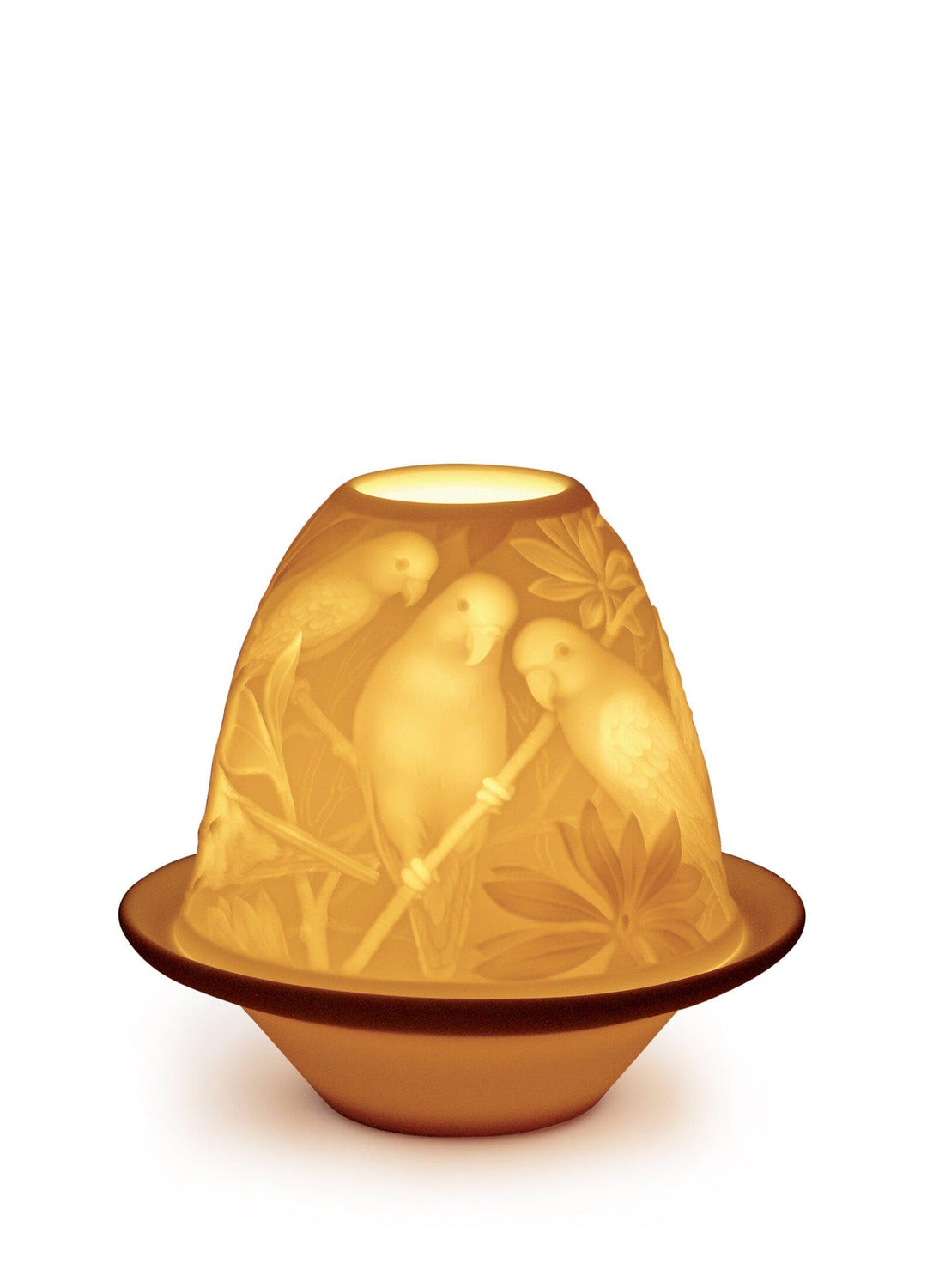 LLADRÓ Lithophanie Mit Teller Papageien. Litophane. Porzellan.