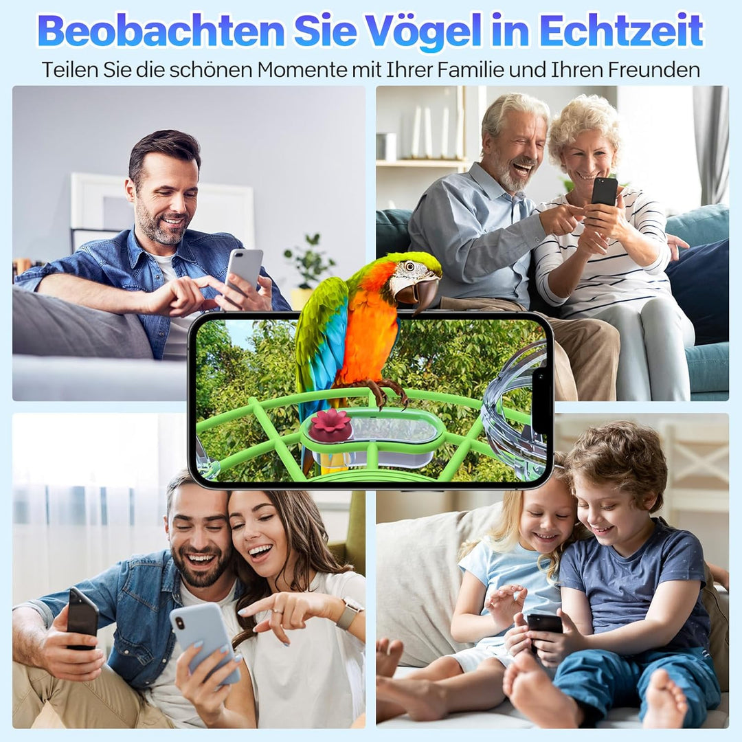 Vogelhaus mit Kamera Solar vogelhaus für den Aussenbereich, 4K mini vogelhaus Kamera, Wetterfest IP6