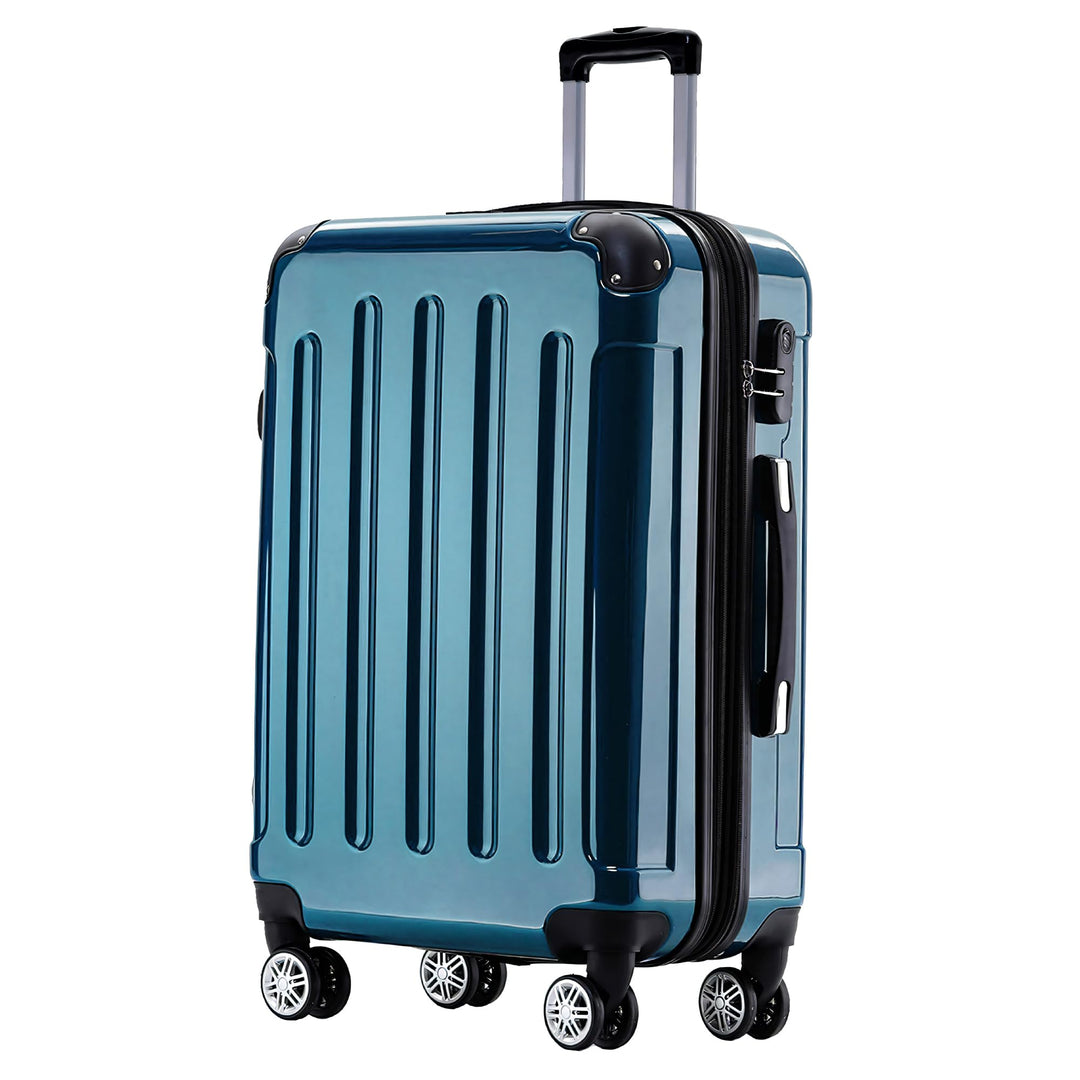 BEIBYE Hartschalen Koffer Trolley Rollkoffer Reisekoffer 4 Zwillingsrollen Polycabonat (Pale Green,