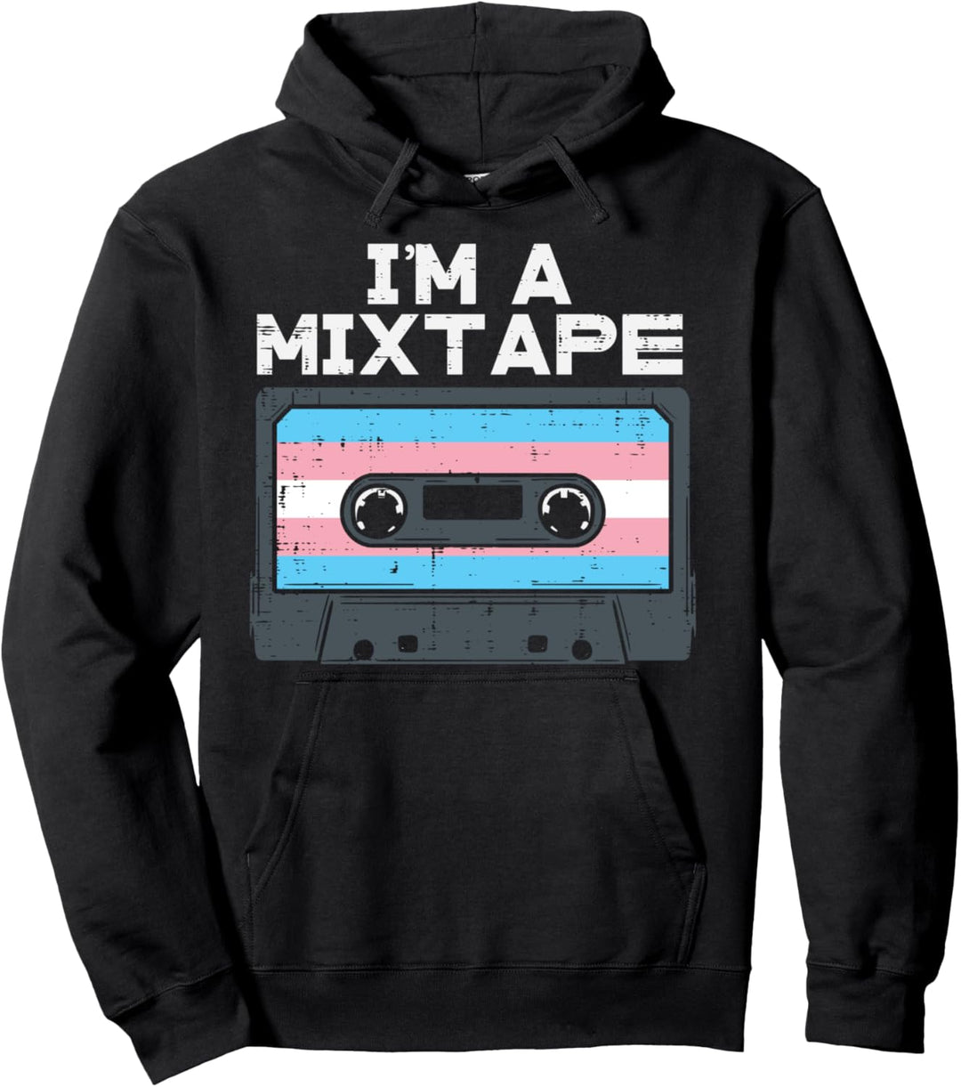 Im A Mixtape Transgender Casette Tape Trans Pride Flag LGBT Pullover Hoodie