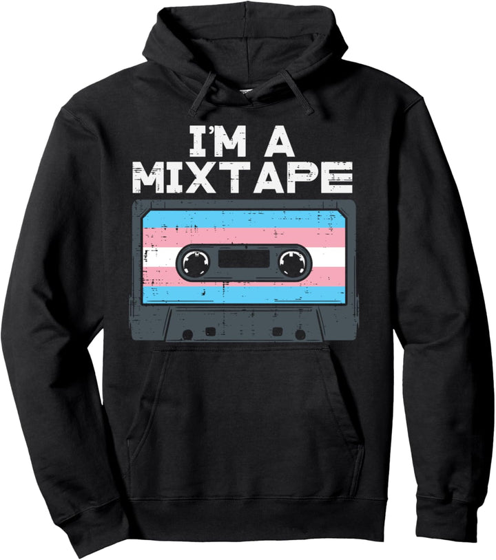 Im A Mixtape Transgender Casette Tape Trans Pride Flag LGBT Pullover Hoodie