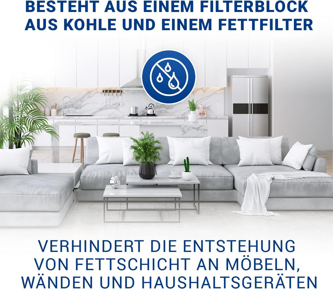 VIOKS SET 3x Aktivkohlefilter Dunstabzugshaube 380/395 x 175/196 x 30 mm Ersatz für Bosch DHZ4506 43