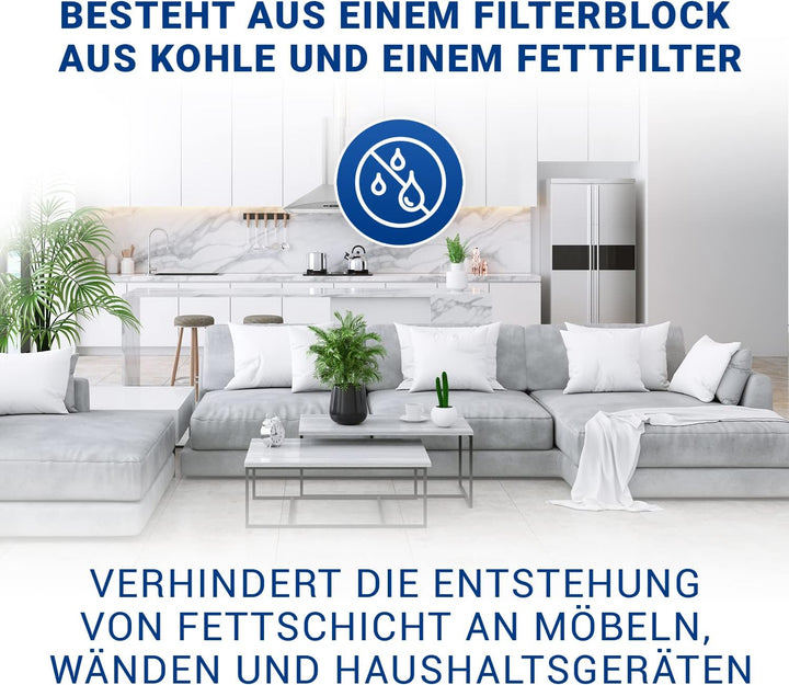 VIOKS SET 3x Aktivkohlefilter Dunstabzugshaube 380/395 x 175/196 x 30 mm Ersatz für Bosch DHZ4506 43
