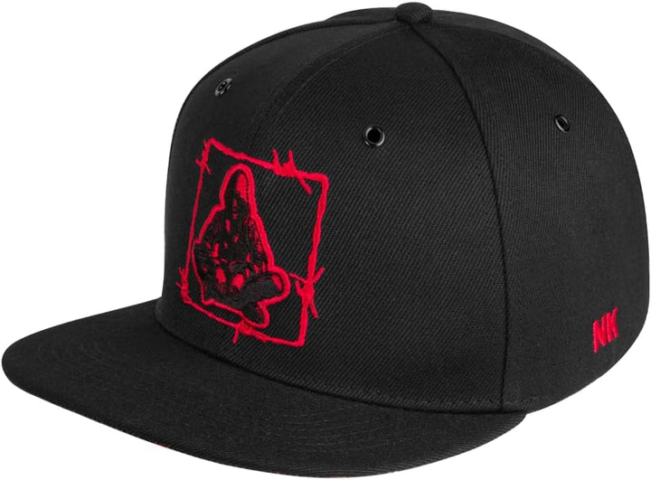 Nebelkind Snapback Cap Schwarz Barbed Wire Stacheldraht Rot Grössenverstellbar Unisex One Size