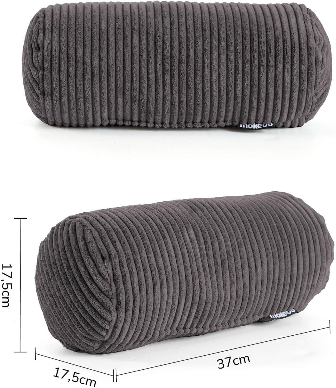 mokebo Nackenrolle mit Cordbezug 'Das Nickerchen', Nackenkissen, Kissenrolle, Zierkissen, Sofakissen
