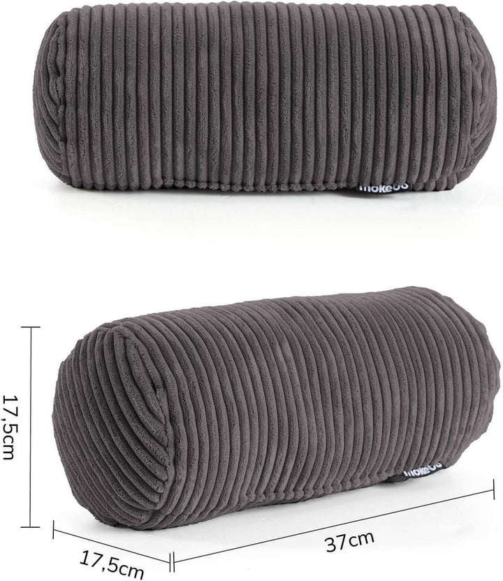 mokebo Nackenrolle mit Cordbezug 'Das Nickerchen', Nackenkissen, Kissenrolle, Zierkissen, Sofakissen