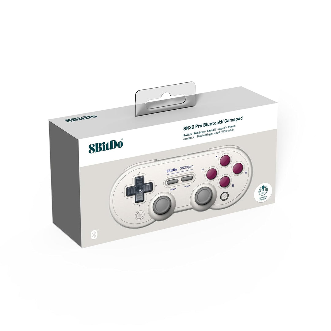 8BitDo SN30 Pro Bluetooth Controller, Hall Effect Joystick Update, Compatible with Switch, PC, macOS