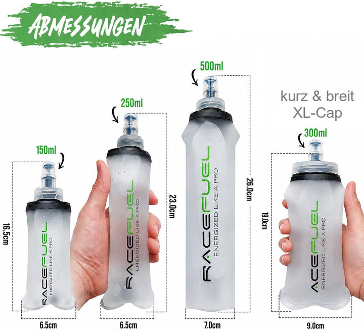 RACEPACE RaceFuel faltbare 250ml Trinkflasche Gelflasche, Soft Flask BPA-frei, mit RaceFuel Energy G