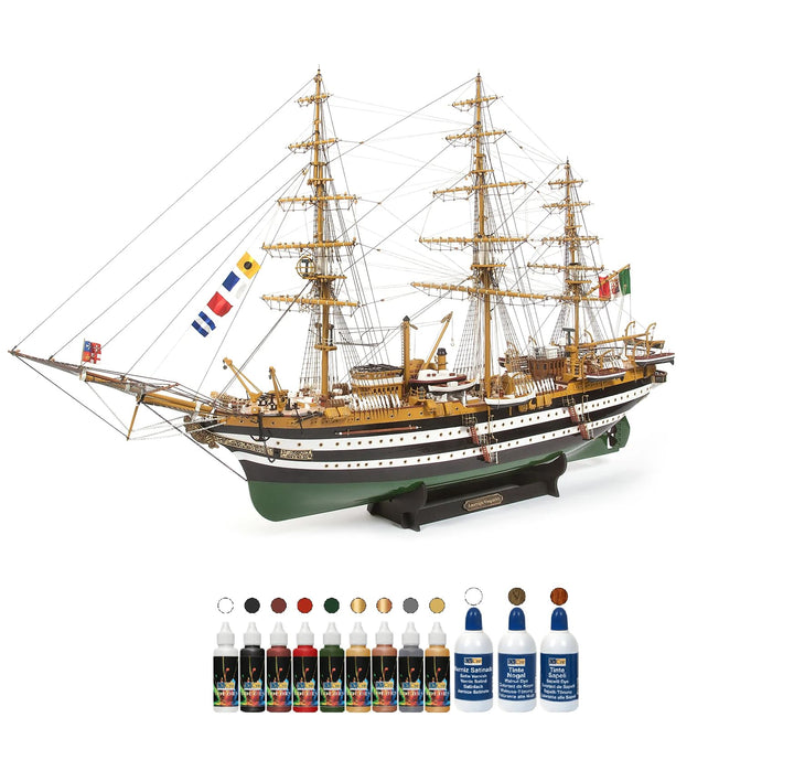 AMERIGO VESPUCCI Montagesatz Code 15006B aus Holz und Metall Massstab 1:100 (980LX560HX304W mm)Segel