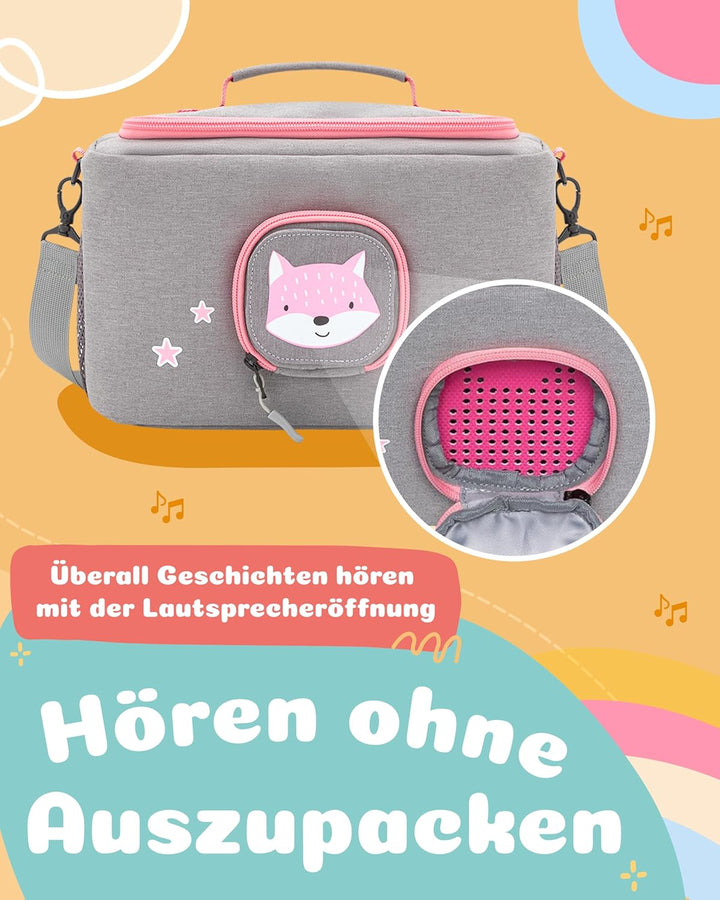 JP Journey Tasche für Toniebox - BoxBag für Figuren, Box und Zubehör auf Reisen und im Auto (Grau-Ro