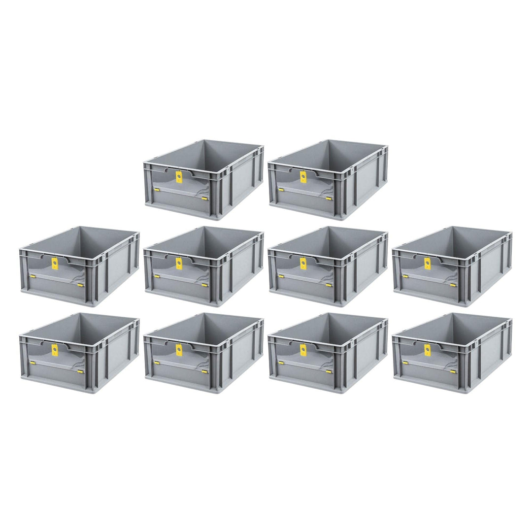 SparSet 10x Eurobox NextGen Insight Cover | HxBxT 22x40x60 | 44 Liter | Niedrig/Gelb | Eurobehälter,