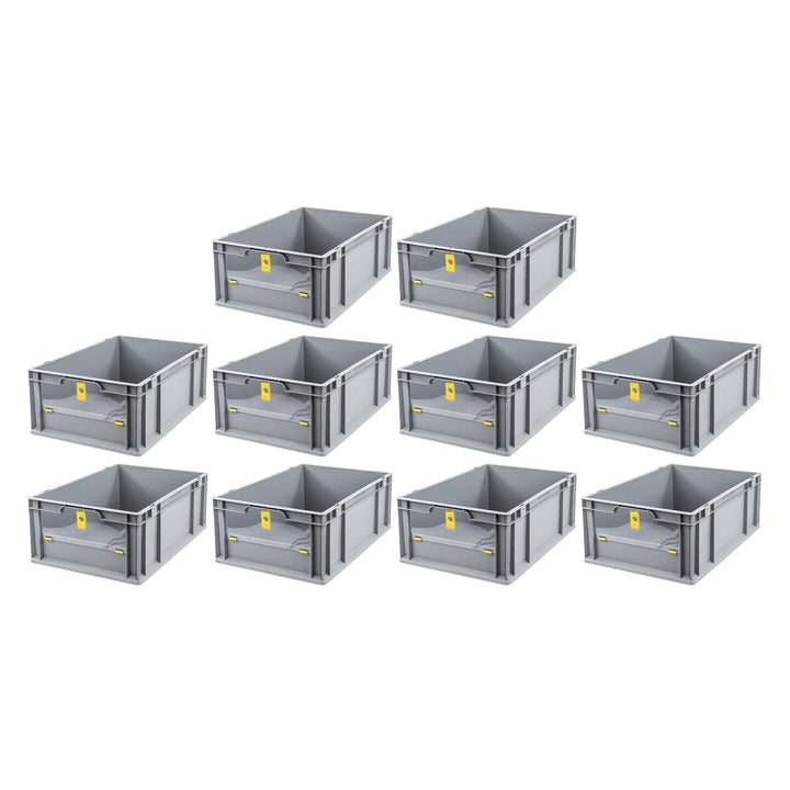 SparSet 10x Eurobox NextGen Insight Cover | HxBxT 22x40x60 | 44 Liter | Niedrig/Gelb | Eurobehälter,
