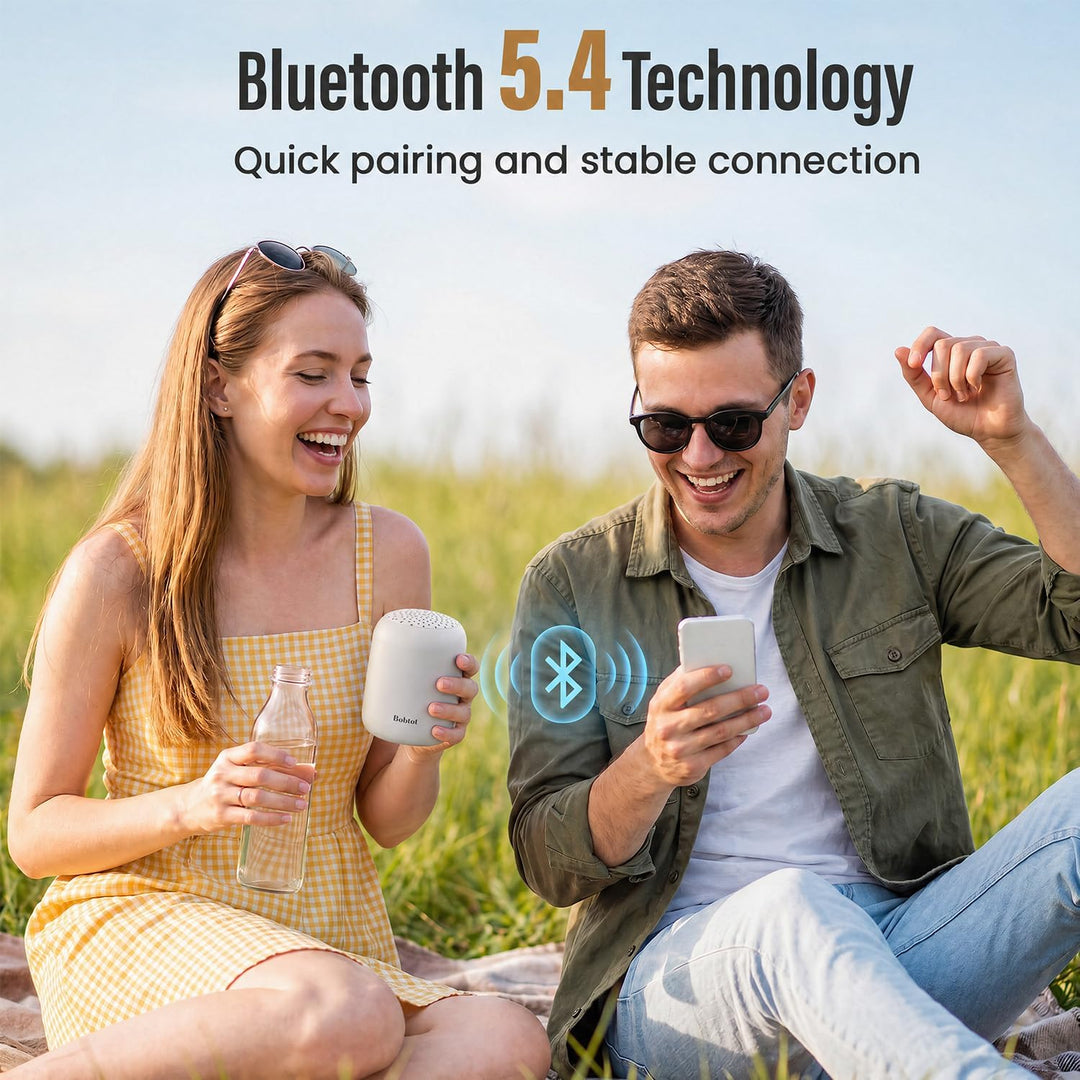 Bobtot Tragbarer Bluetooth Lautsprecher, kabellos, wasserdicht klein, mit 24 Stunden Akkulaufzeit, l