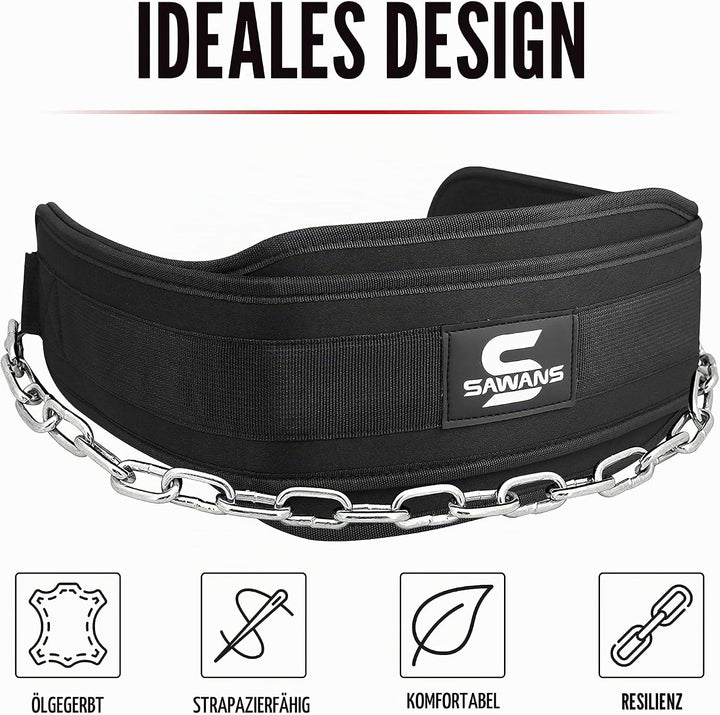 Dip-Gürtel mit 91,4 cm Heavy Duty Bodybuilding Gewichtheben Dip Stahlkette für Klimmzüge Übung Fitne