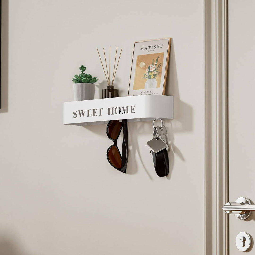 Schlüsselbrett mit Ablage Schlüsselboard Wand - Moderner Minimalistisches Schlüsselhalter, Metall Sc