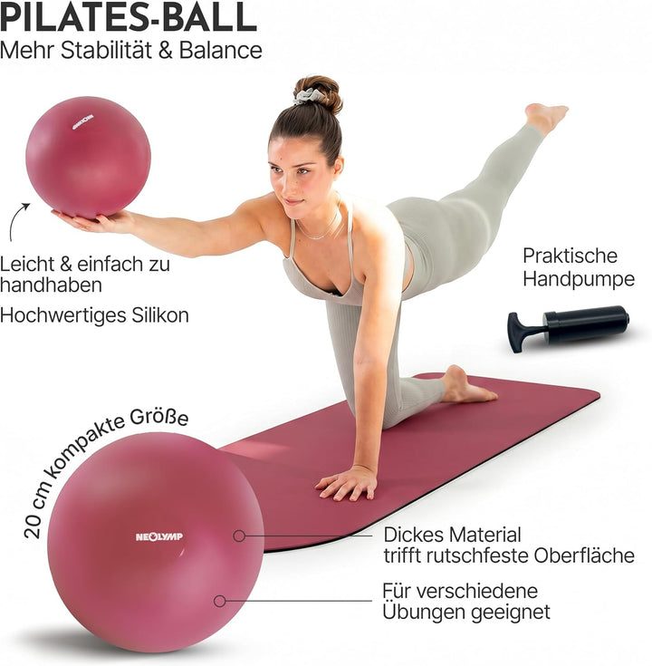 NEOLYMP Pilates Set für Zuhause – Pilates Ball, Pilates Ring & Gewichte – Komplettes Pilates Zubehör