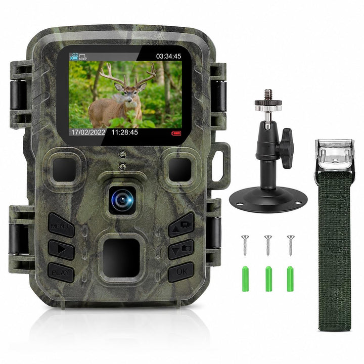 Mini Wildkamera 20MP 1080P HD Wildtierkamera 850nm IR LEDs Wildkamera mit Nachtsicht Bewegungsmelder