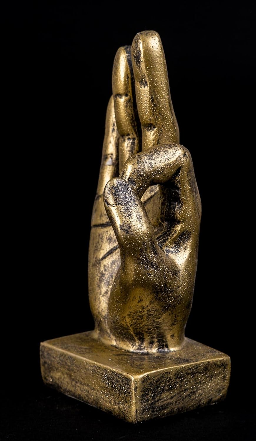 IDYL Moderne Skulptur Figur Resin Finger o.k. | goldfb. | Masse: 9x6x16,5 cm | Material: Polyresin (