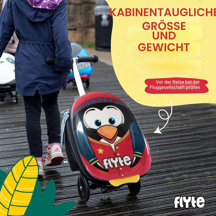 Flyte Scooter Koffer - 2-in-1, 45 cm Reisekoffer Kinder, 25 Liter Fassungsvermögen Kinderkoffer Hand