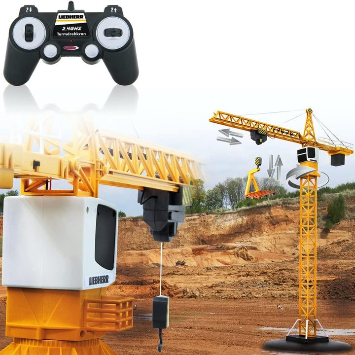 JAMARA Liebherr Turmdrehkran Baustellenfahrzeug 1:20 ferngesteuert 2,4 GHz offiziell lizenziert (Lie