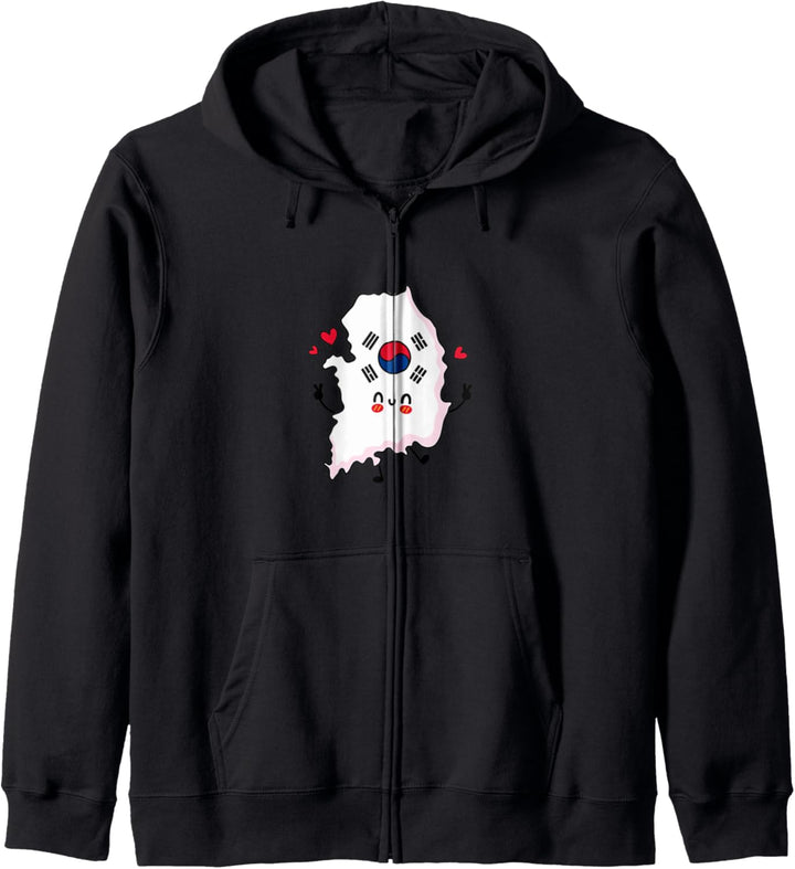 witziges Korea Fahne koreanische Cartoon Flagge tshirt Comic Kapuzenjacke