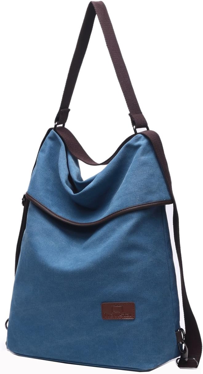 Travistar Damen Canvas Schultertasche Rucksack Gross Handtasche Vintage Damen umhängetasche Anti Die