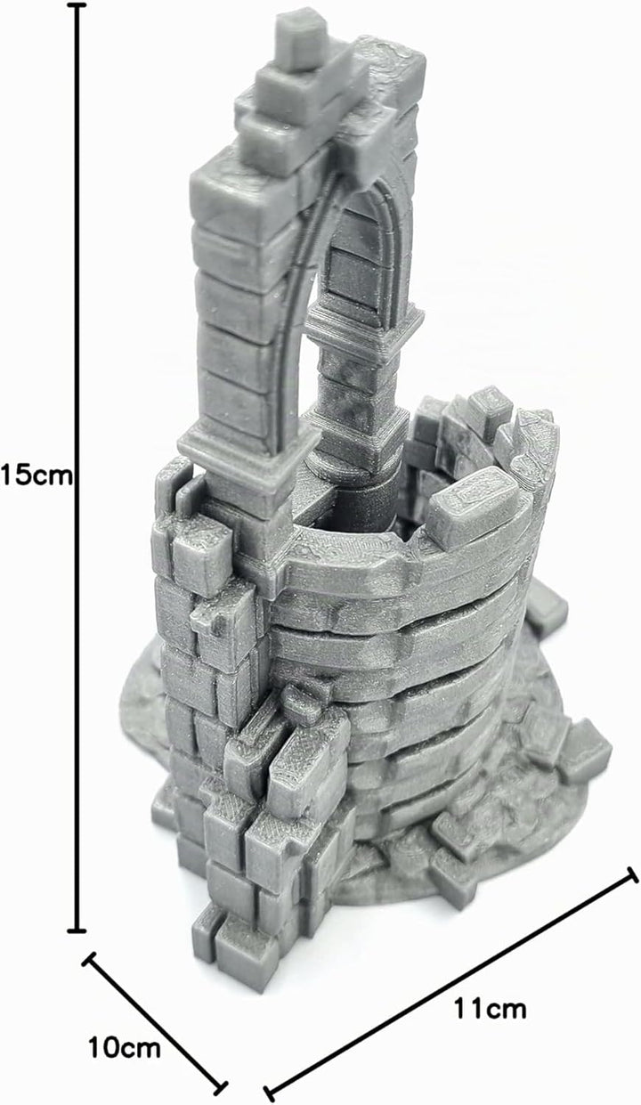 QP3D - Battle Ruined Building Wall, Terrain Scenery für Tabletop & RPG 28-32mm Miniaturen Wargame Pr