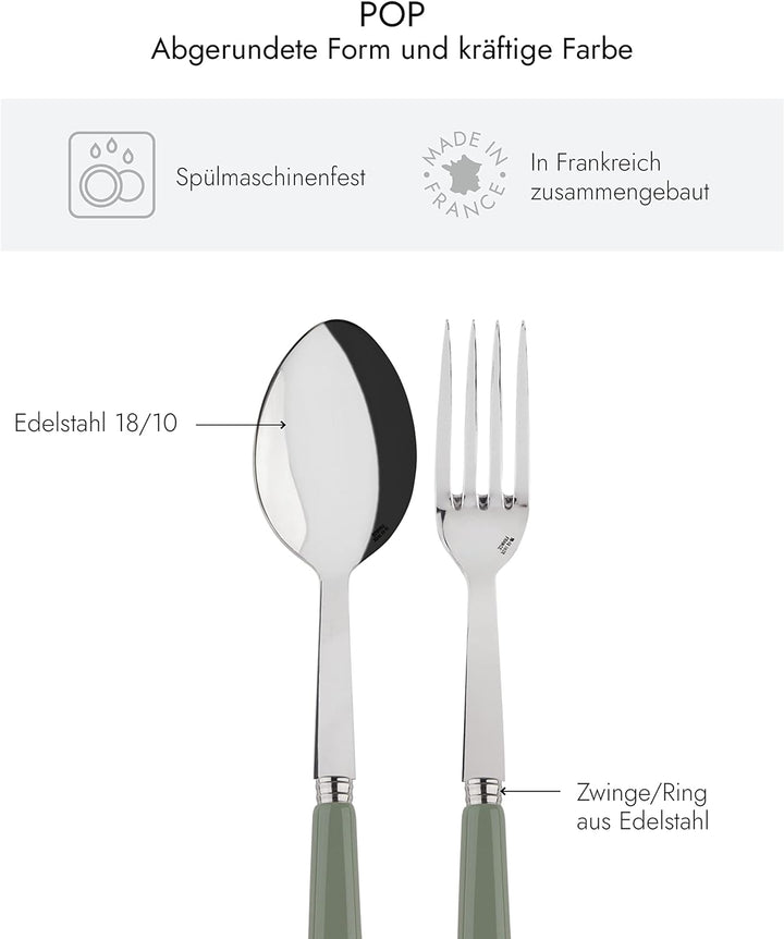 SABRE PARIS - Servierbesteck, 2-teilig - Pop - Grosse Gabel & Servierlöffel - Edelstahl & Acryl - Sp