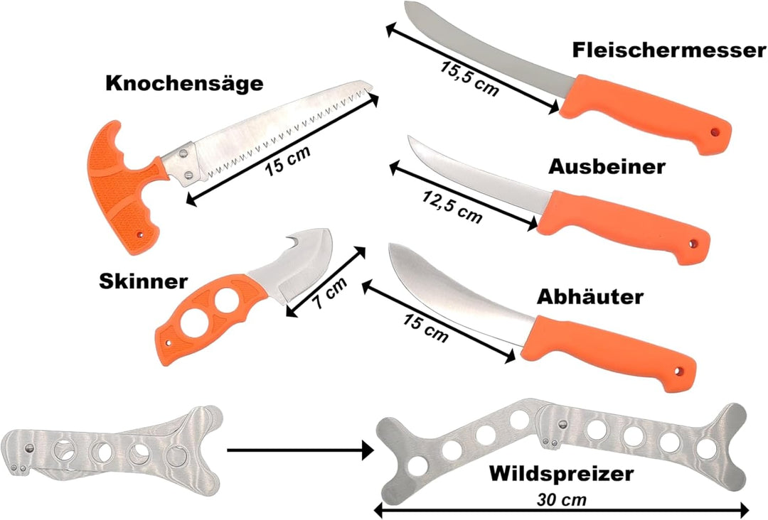 Berger + Schröter Zerwirkmesserset 7tlg. 32361, Orange