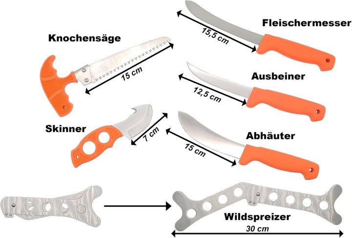 Berger + Schröter Zerwirkmesserset 7tlg. 32361, Orange
