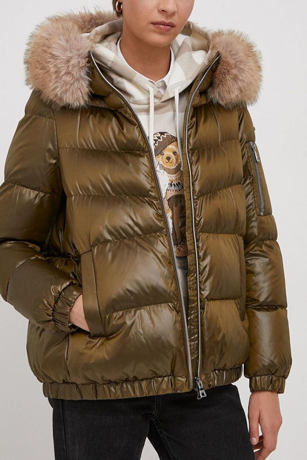 Geox Damen W Backsie Jacket 52 DARK OLIVE, 52 DARK OLIVE