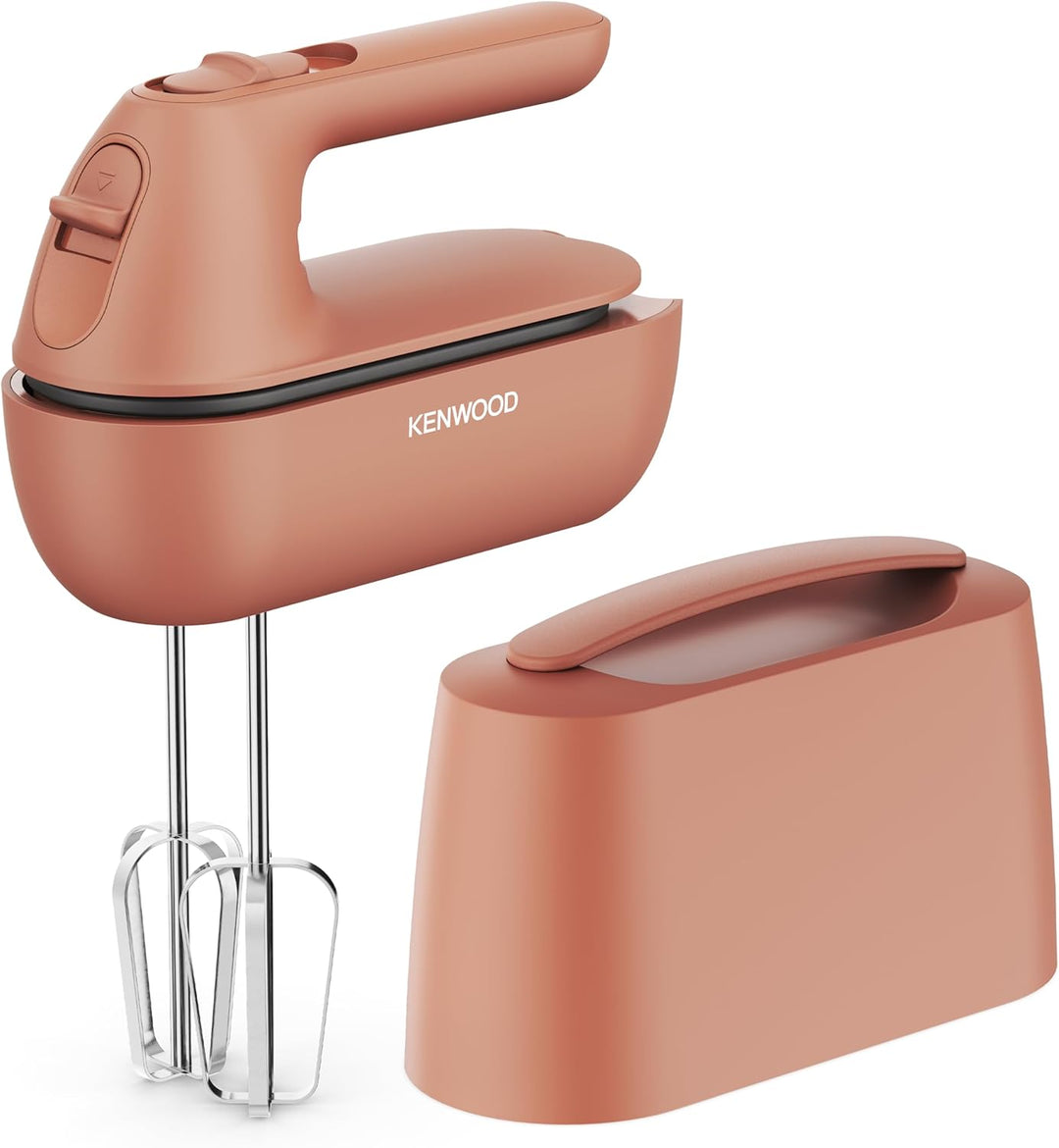 Kenwood Handmixer QuickMix Go HMP40.000RD, tragbar dank integriertem Koffer, Inklusive Edelstahl Sch