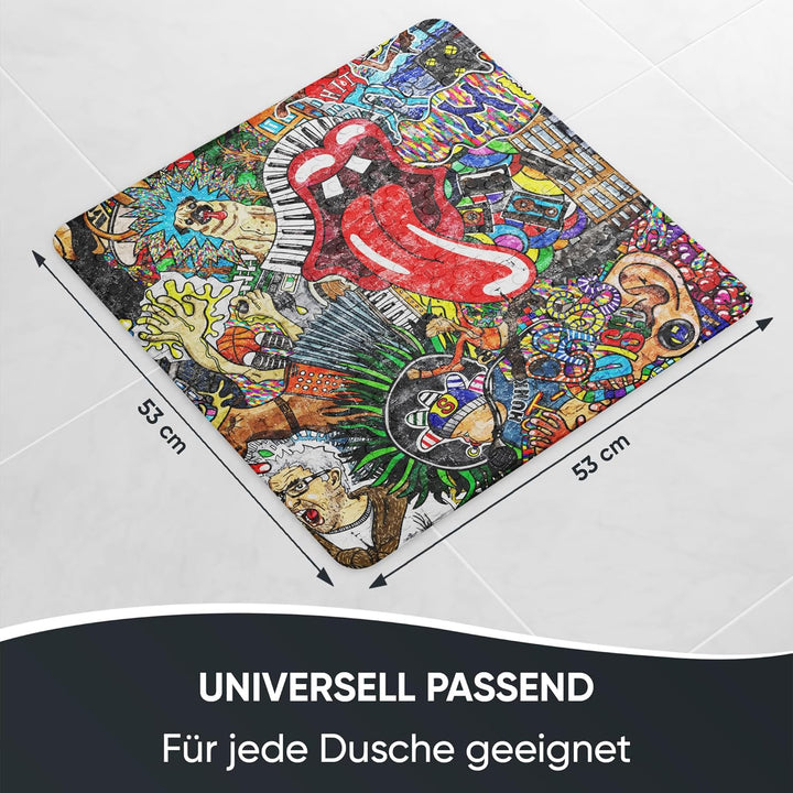 Sanilo Badematte 53 x 53 cm, rutschfeste Duschmatte für Dusche und Badewanne, Antirutschmatte maschi