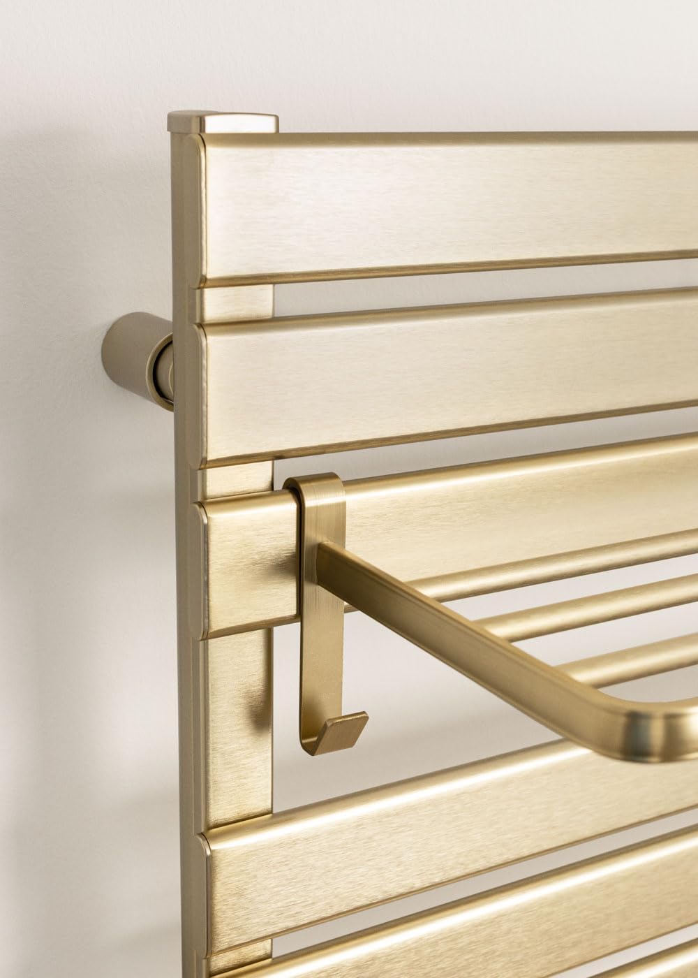 CREATE / WARM Towel 500W / Elektrischer Badheizkörper Gold mit Regal / 96,9x55x5cm / Für Boden oder