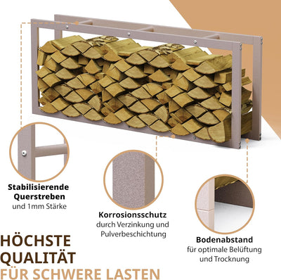 LAWA Living and Lifestyle Kaminholzregal VERZINKT 60x25x150 Feuerholzregal innen Brennholzregal auss