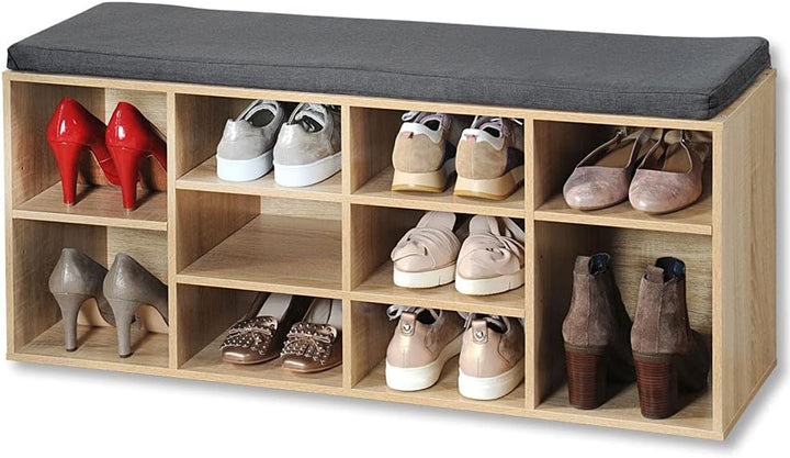Kesper Schuhschrank mit Sitzkissen, Material: Faserplatte, Masse: B103,5 x H48 cm x L29,5 cm, Farbe: