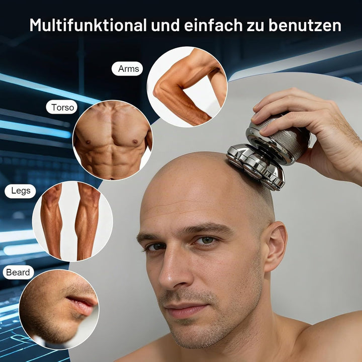 7D Glatzen Rasierer Herren Elektrisch - Verbesserter Nass- und Trockenrasierer für Glatzen, Glatzenr