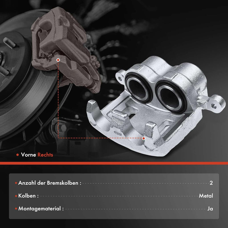 Frankberg Bremssattel Bremszange Vorne Rechts Kompatibel mit Terracan HP 2.5L-3.5L 2001-2003 Replace