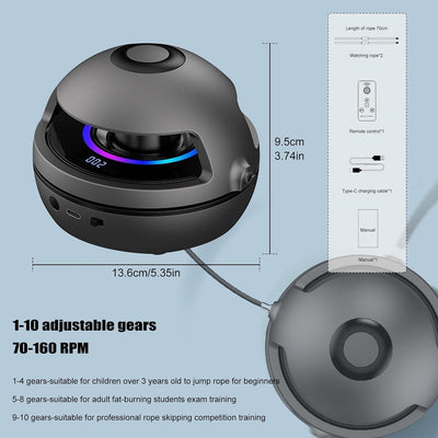 Elektronische Springseil, Smart Jump Rope Machine mit Fernbedienung, Bluetooth Springseilmaschine, E