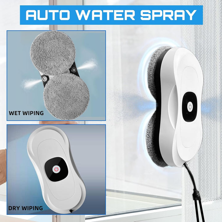 Fensterputzroboter Fensterroboter Automatischer Fensterputzer mit Doppelstrahl Sprühfunktion, Fenste