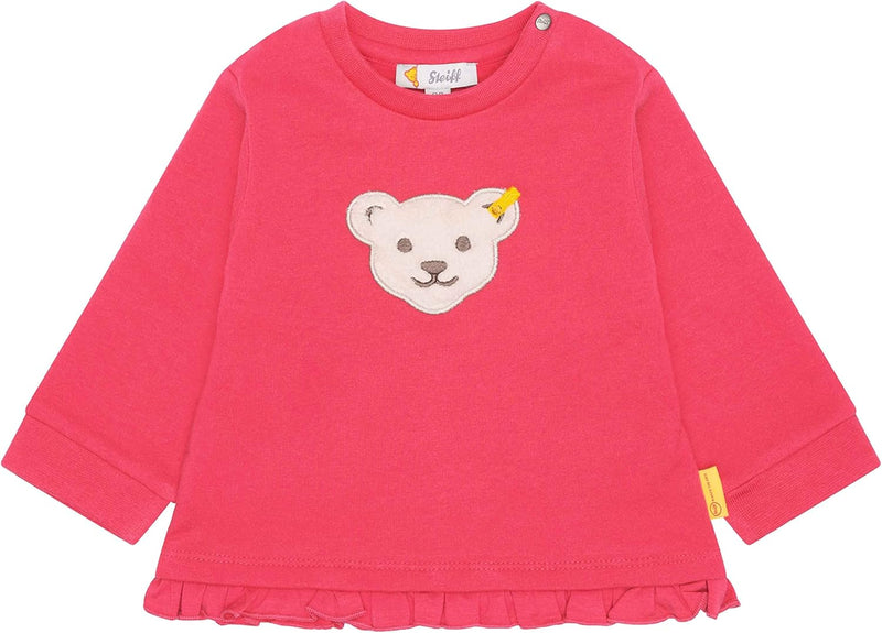 Steiff Baby-Mädchen Teddykopf Sweatshirt 80 Raspberry, 80 Raspberry