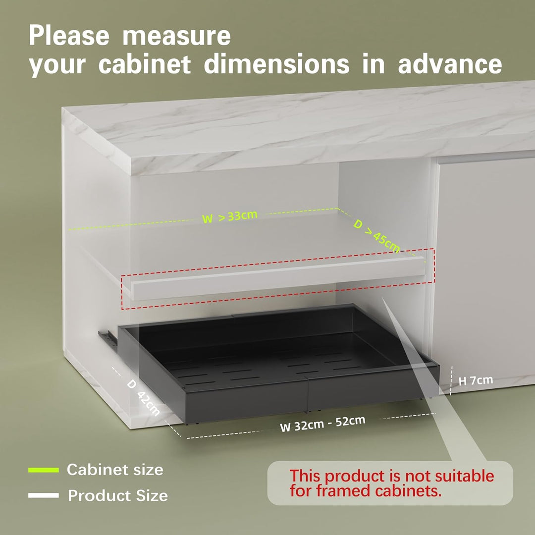 LeKuni Teleskopschublade 1 Stück, Verstellbare Breite Ausziehbare Schublade Küche, Ausziehbarer Schr